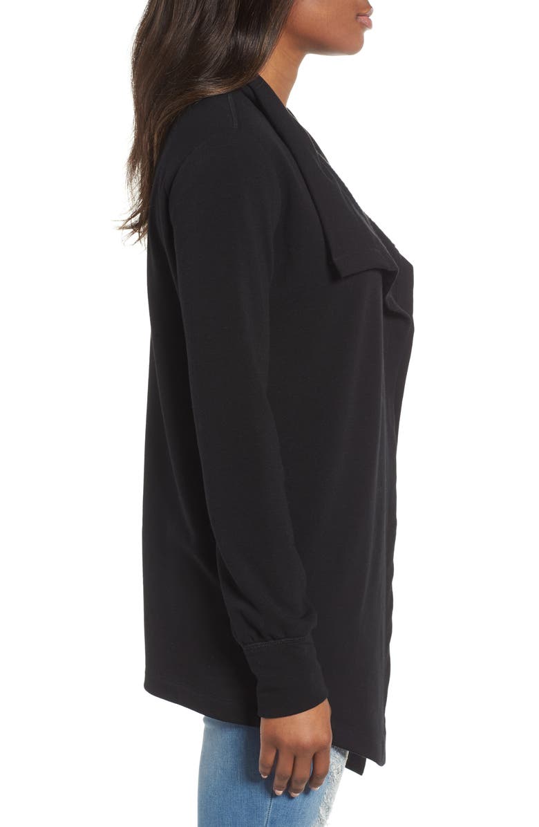 Caslon<sup>®</sup> Off-Duty Fleece Knit Cardigan, Alternate, color,