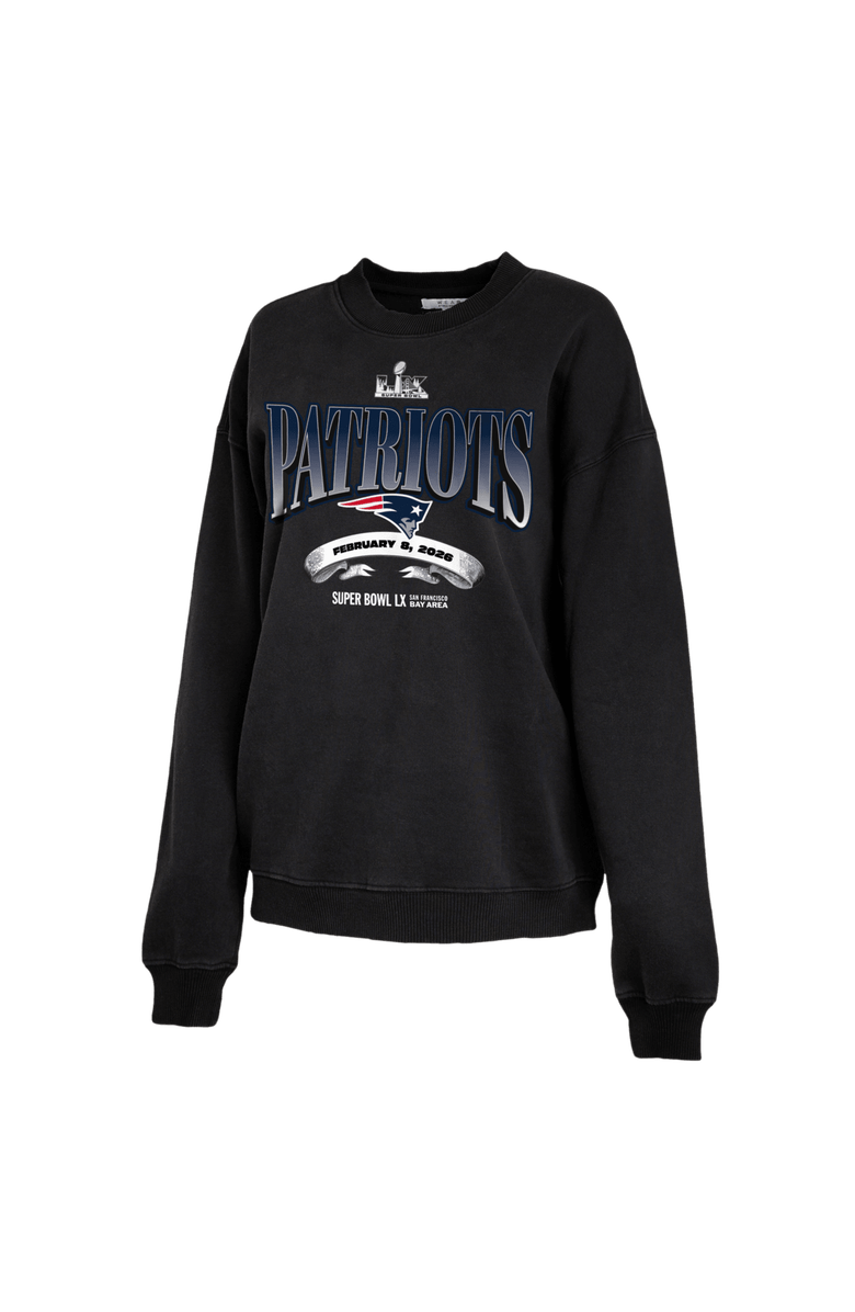 WEAR by Erin Andrews Women's WEAR by Erin Andrews Black New England Patriots Super Bowl LX Fleece Sweatshirt, Alternate, color, Black