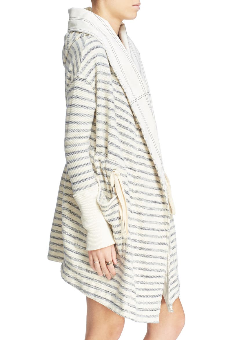 'Long Island' Stripe Hooded Cardigan, Alternate, color, IVORY COMBO