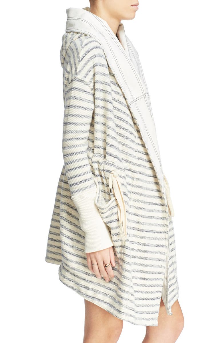 Free People 'Long Island' Stripe Hooded Cardigan, Alternate, color, 