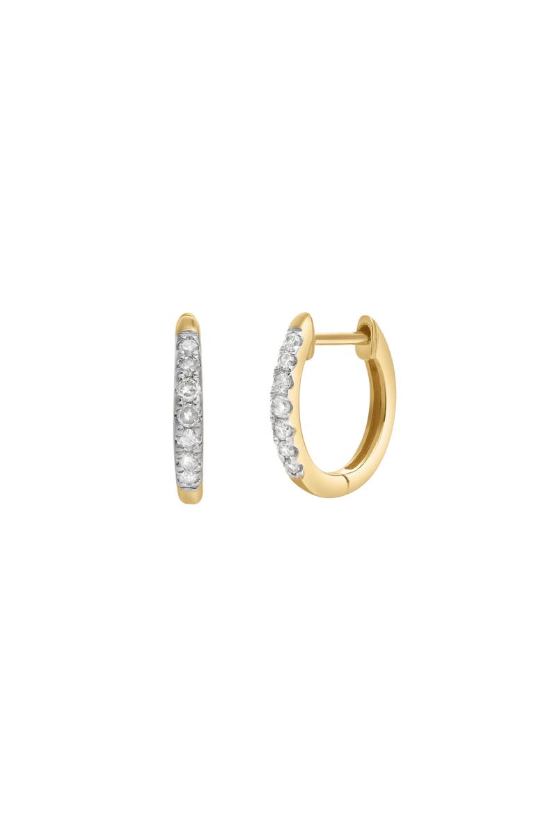 Elina 14K Gold Diamond Huggie Hoop Earrings - 0.12 ct, Alternate, color, 14K Yellow Gold