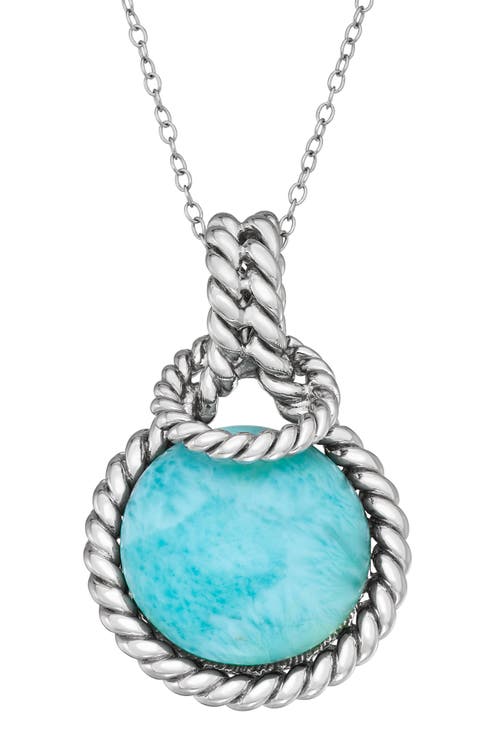 Larimar Rope Edge Pendant Necklace