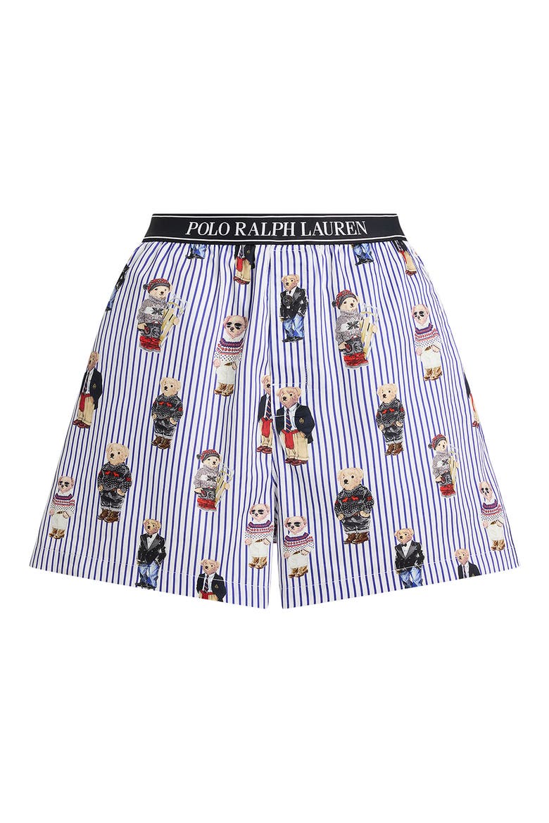 Cotton Boxer Pajama Shorts, Alternate, color, SNOWFALL BLUE