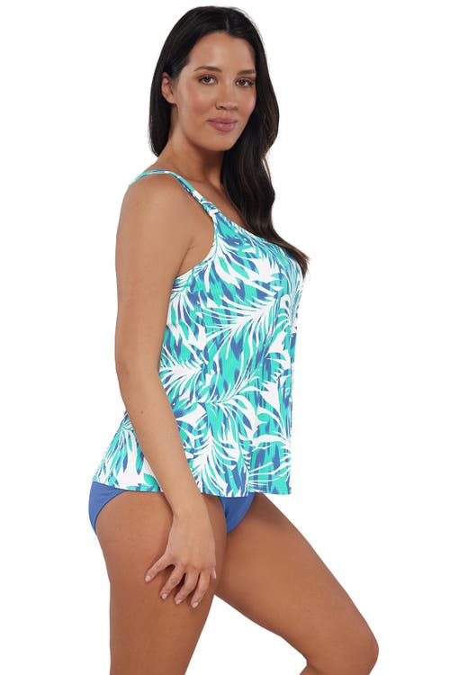 Sunsets Escape Jenna Tankini Swimsuit Top In Sea Breeze Sandbar Rib