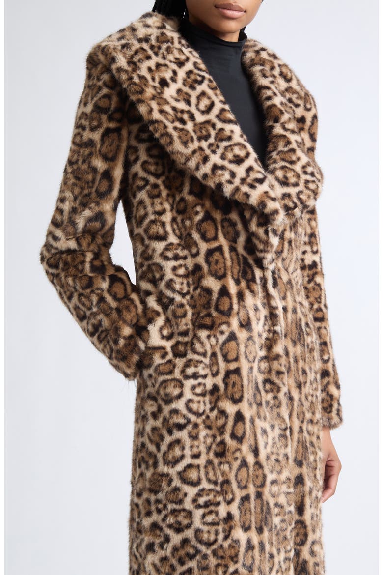 Ashlyn Oversized Leopard Faux Fur Coat, Alternate, color, LEOPARD