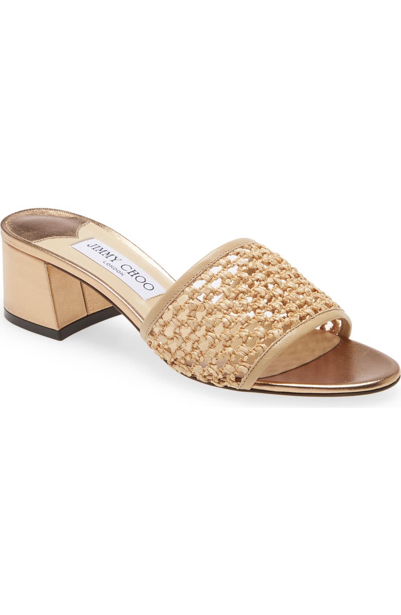 Jimmy Choo Minea Woven Raffia Sandal, Main, color,