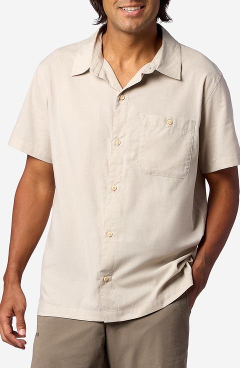 Cedrus Organic Cotton Blend Short Sleeve Button-Up Shirt