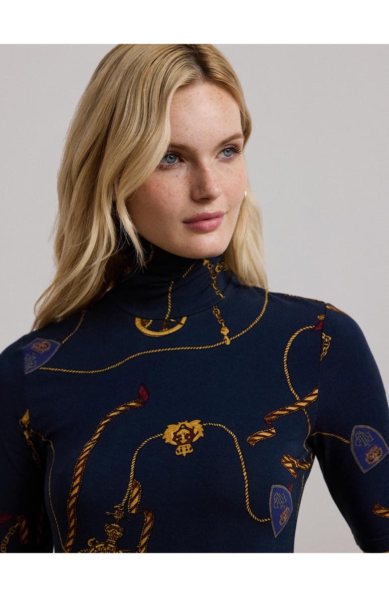 Lauren Ralph Lauren Stretch Jersey Turtleneck Top, Alternate, color, 