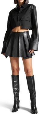 Manière De Voir Juliette Leather Pleated Skort