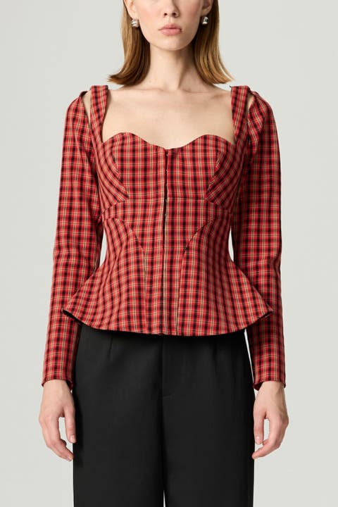 Checked Corset Top