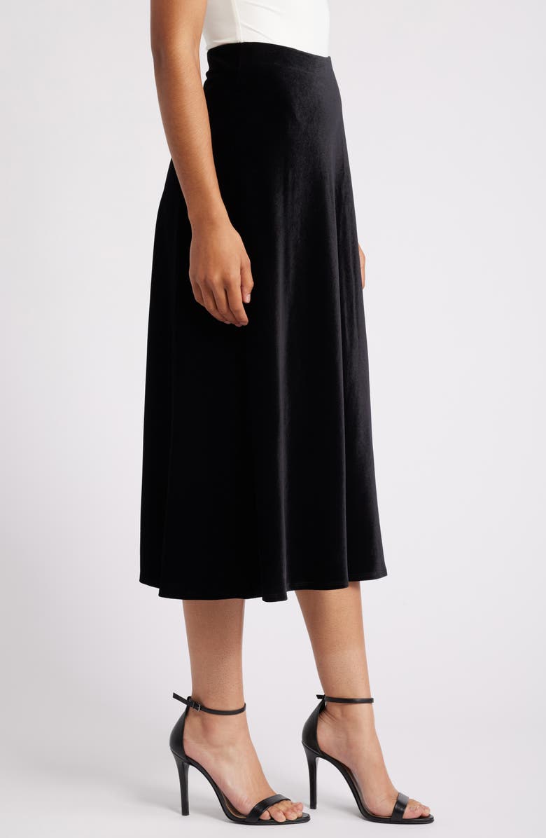 Anne Klein A-Line Stretch Velvet Skirt, Alternate, color, 