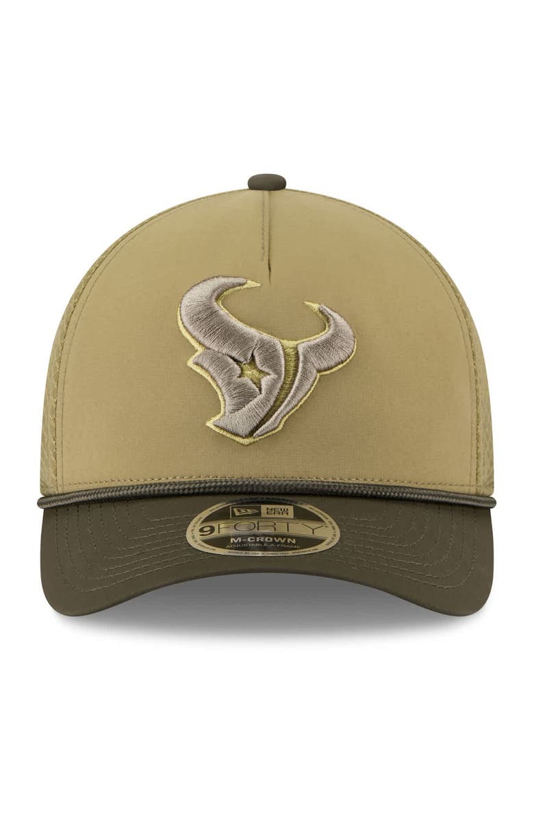 New Era Men's New Era  Green Houston Texans 2025 Salute to Service 9FORTY A-Frame M-Crown Adjustable Hat, Alternate, color, 