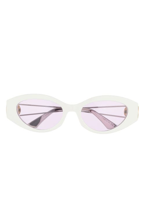 Dior 30montaigne B6i 51mm Oval Sunglasses In White