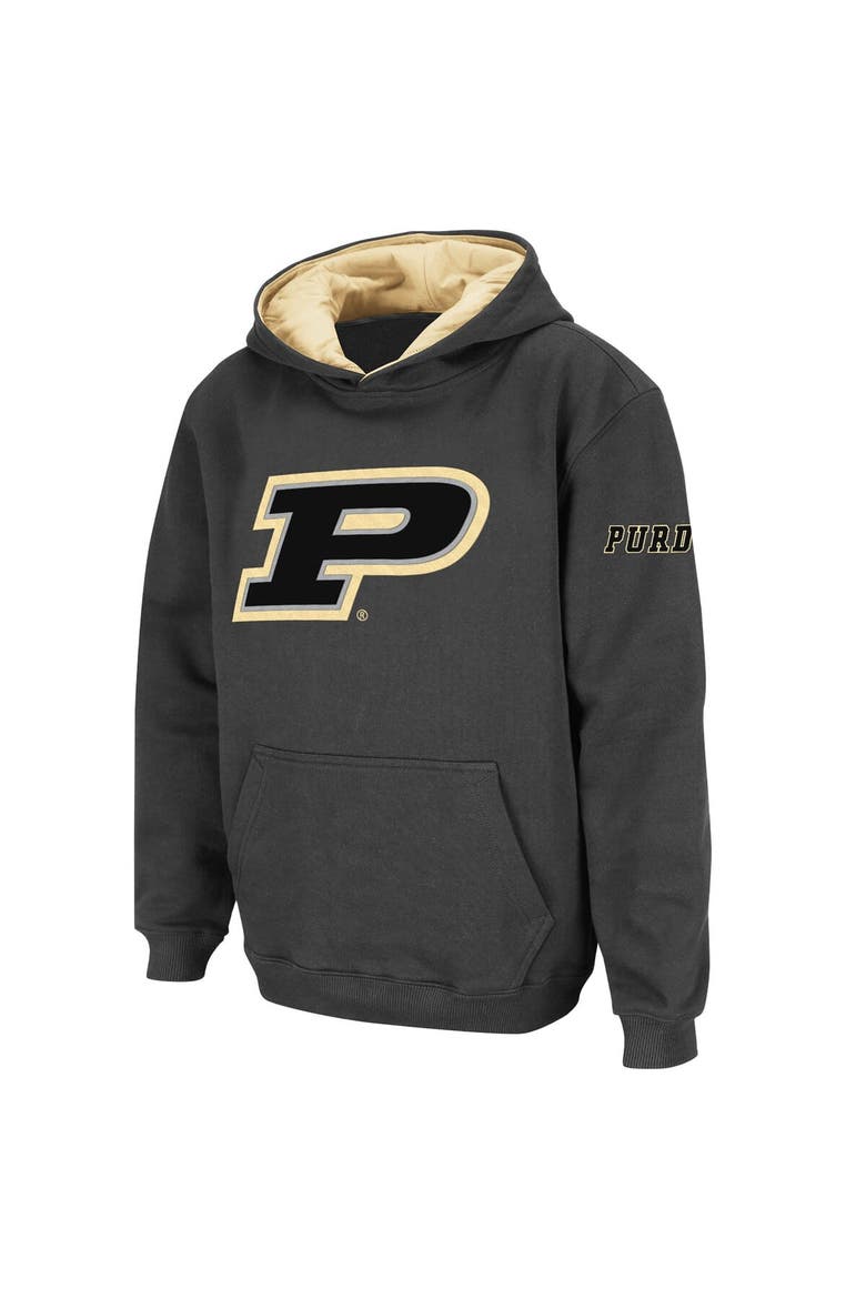 Youth Stadium Athletic Charcoal Purdue Boilermakers Big Logo Pullover Hoodie, Main, color, Charcoal