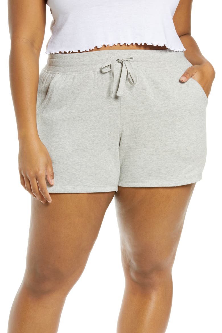 Organic Cotton Blend Lounge Shorts, Main, color, GREY PEARL HEATHER