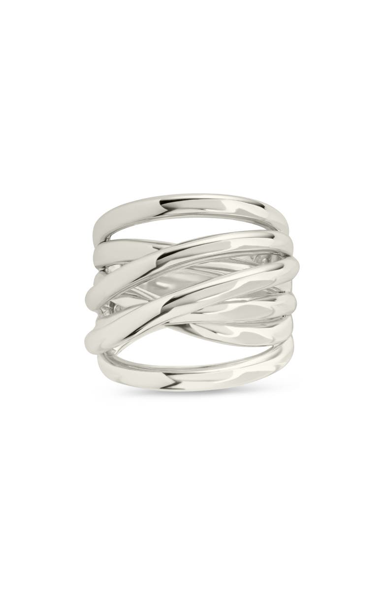 Sterling Forever Rebecca Layered Band Ring, Main, color, Silver