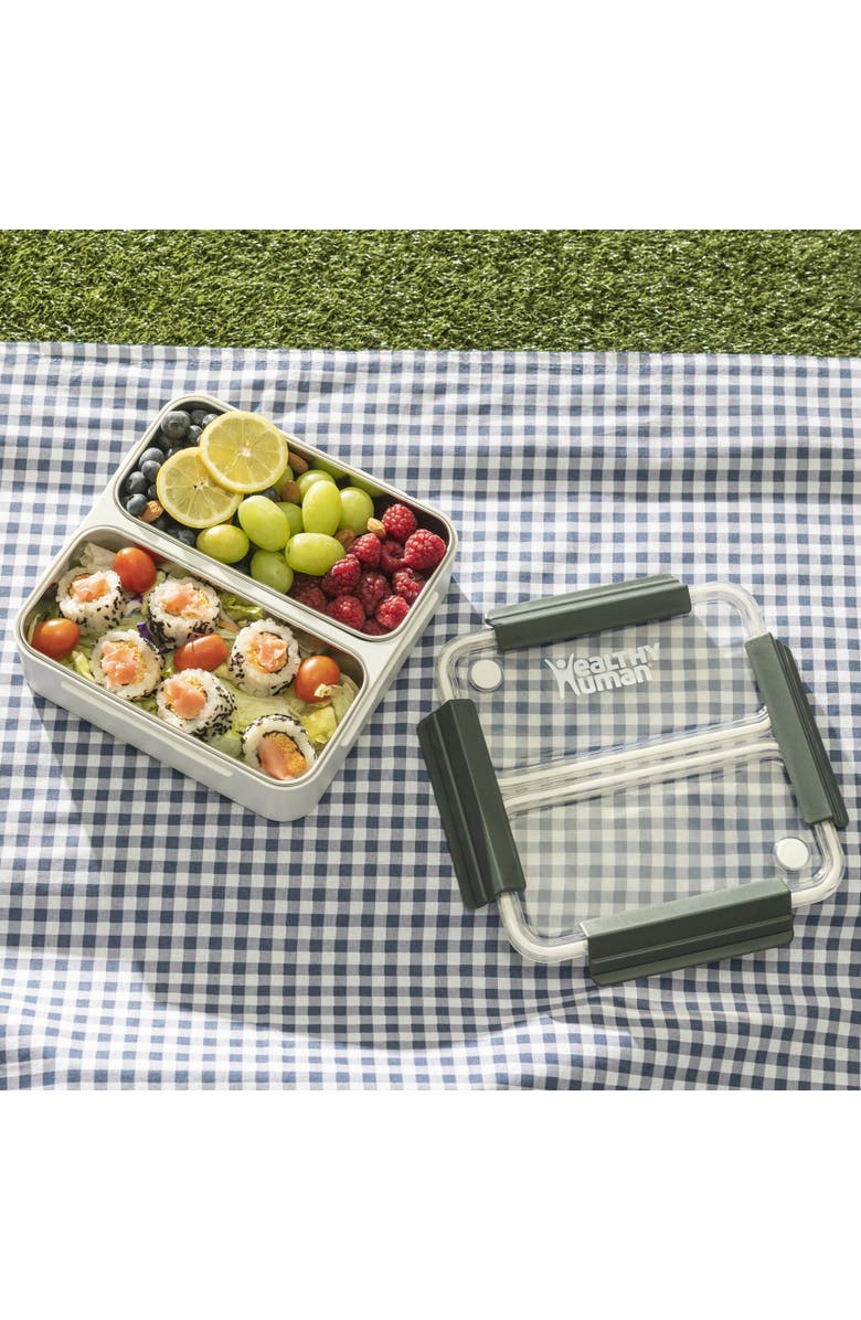 Healthy Human Bento Lunch Box with Stainless Steel Trays, Alternate, color, White