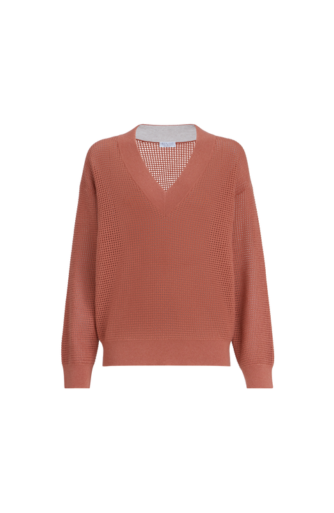 Cashmere net sweater