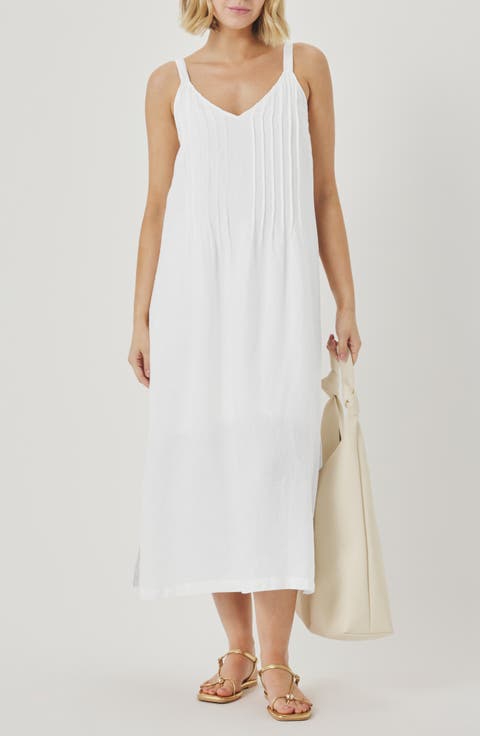 Stella Pintuck Detail Linen Dress