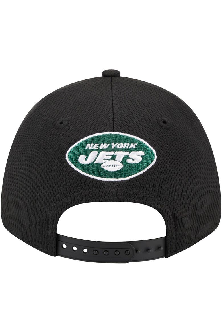 Men's New Era Black New York Jets Top Visor 9FORTY Adjustable Hat, Alternate, color, Black