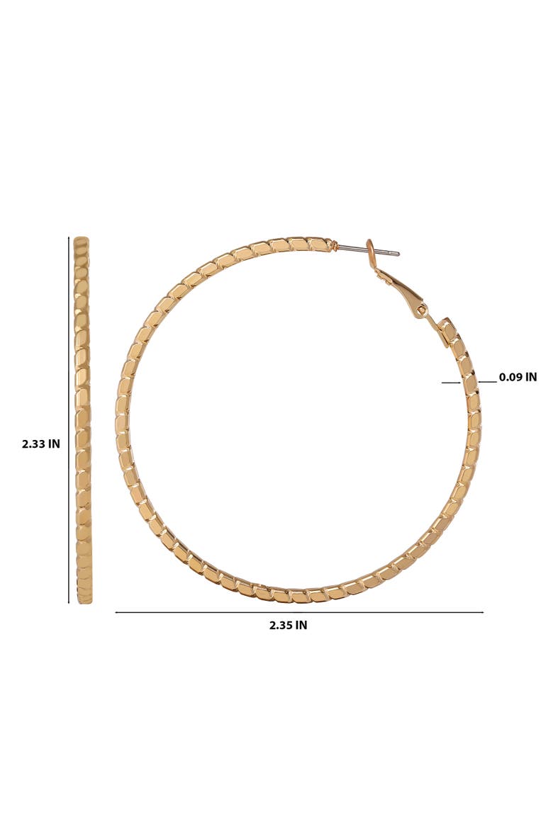 JS Jessica Simpson Textured Omega Gold-Tone Large Hoop Earrings, Alternate, color, Gold