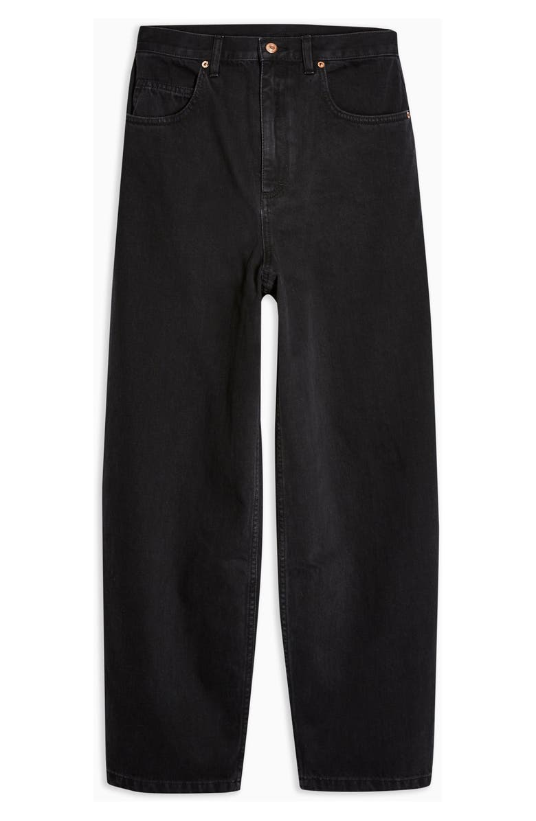 Topshop Washed Black Baggy Jeans, Alternate, color,