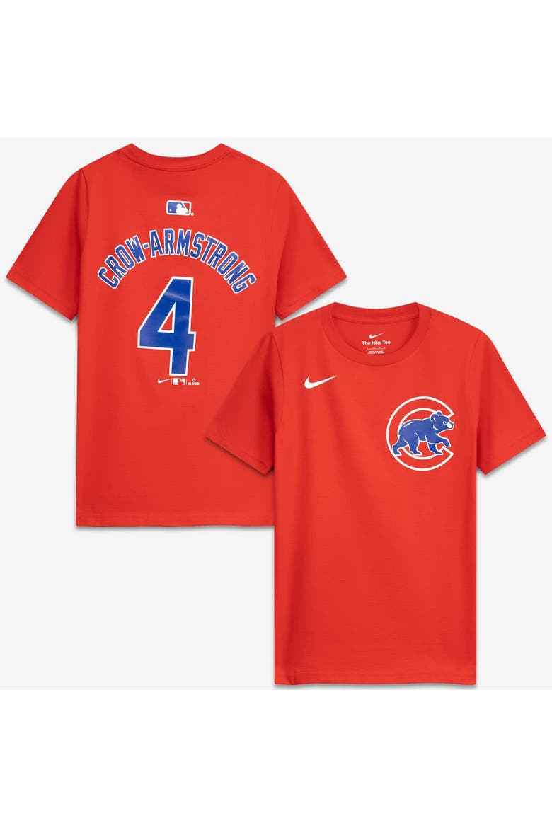 Youth Nike Pete Crow-Armstrong Red Chicago Cubs Name & Number T-Shirt, Main, color, Red