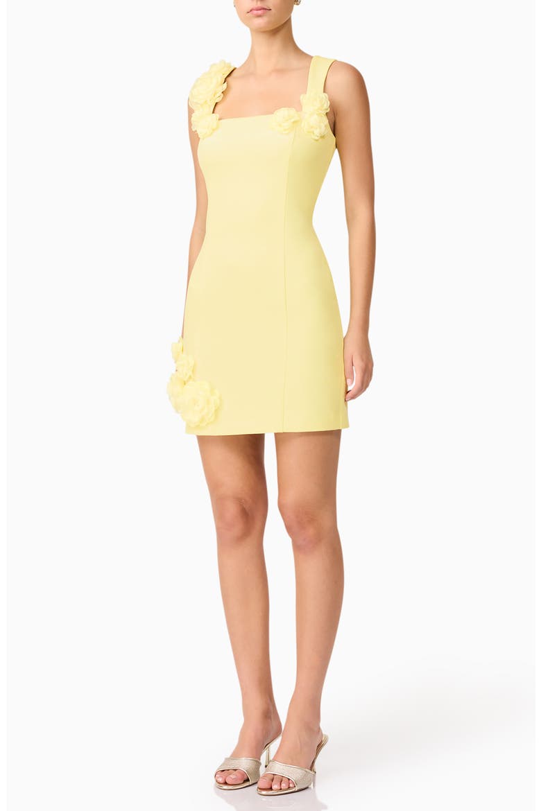 Trompe Floral Sleeveless Minidress, Alternate, color, YELLOW