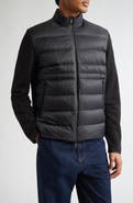 Moncler Quilted Down & Cotton Knit Zip Cardigan