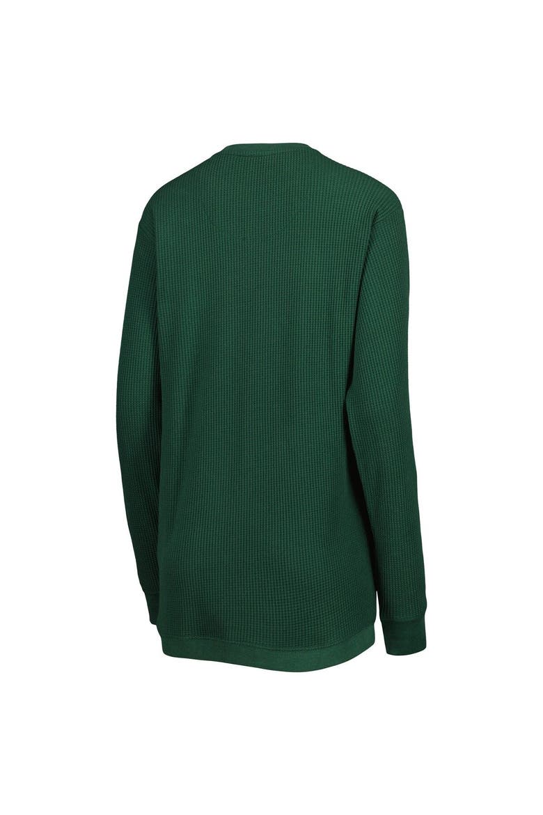 Women's Pressbox Green Michigan State Spartans Surf Plus Size Southlawn Waffle-Knit Thermal Tri-Blend Long Sleeve T-Shirt, Alternate, color, Green
