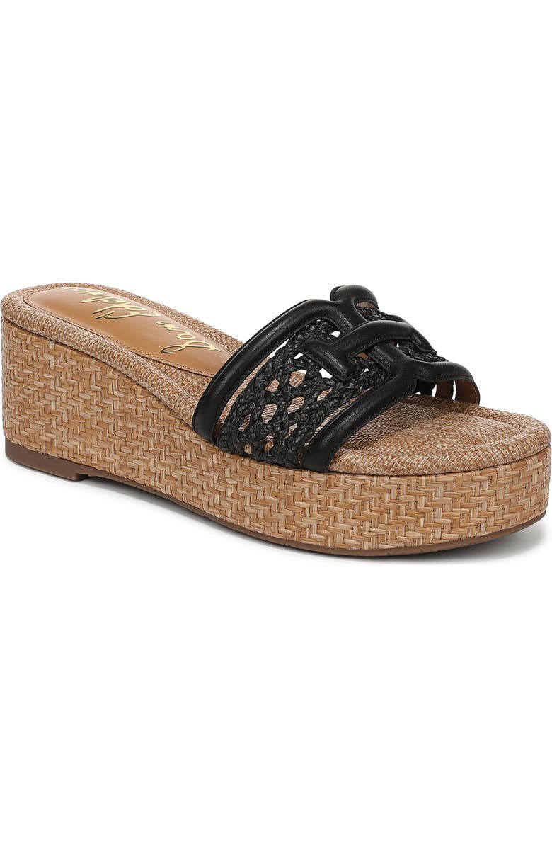 Sam Edelman Pauleena Platform Wedge Slide Sandal, Main, color, Black Suede