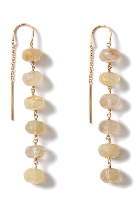 Semiprecious Stone Linear Drop Earrings