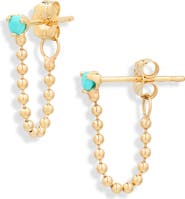 Zoë Chicco 14K Gold Turquoise Bead Front/Back Earrings