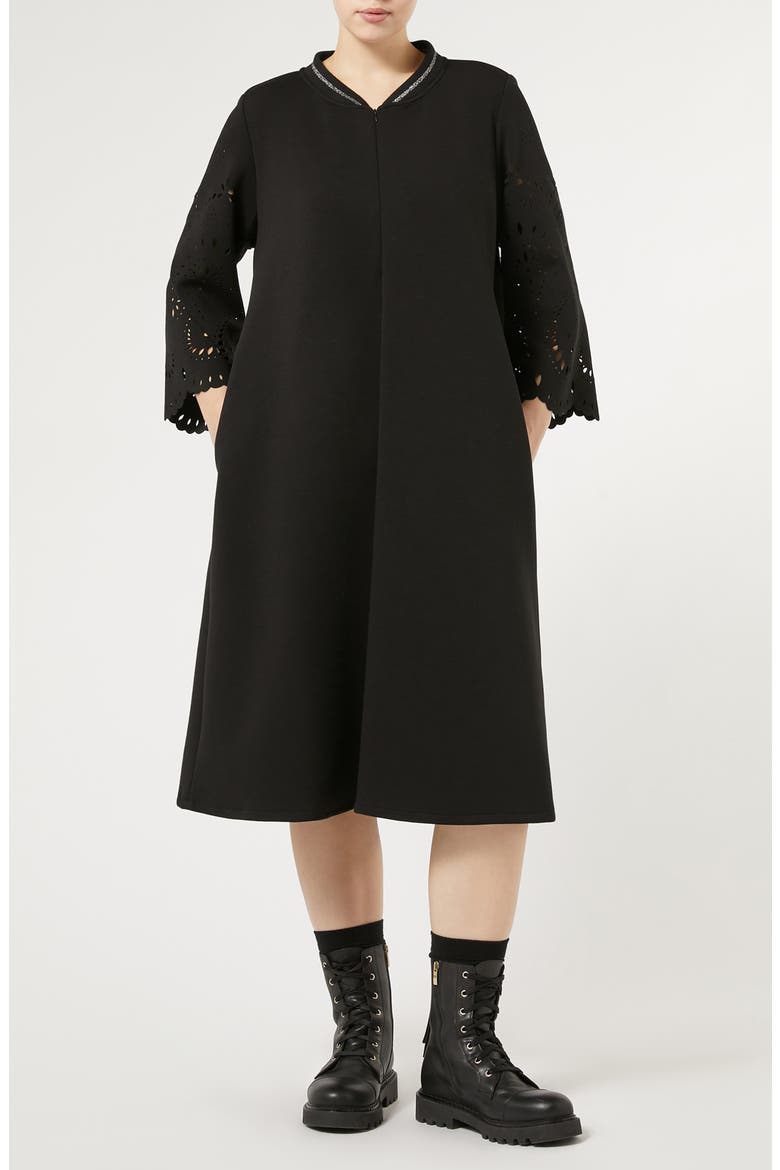Editta Scuba Knit Dress, Main, color, BLACK