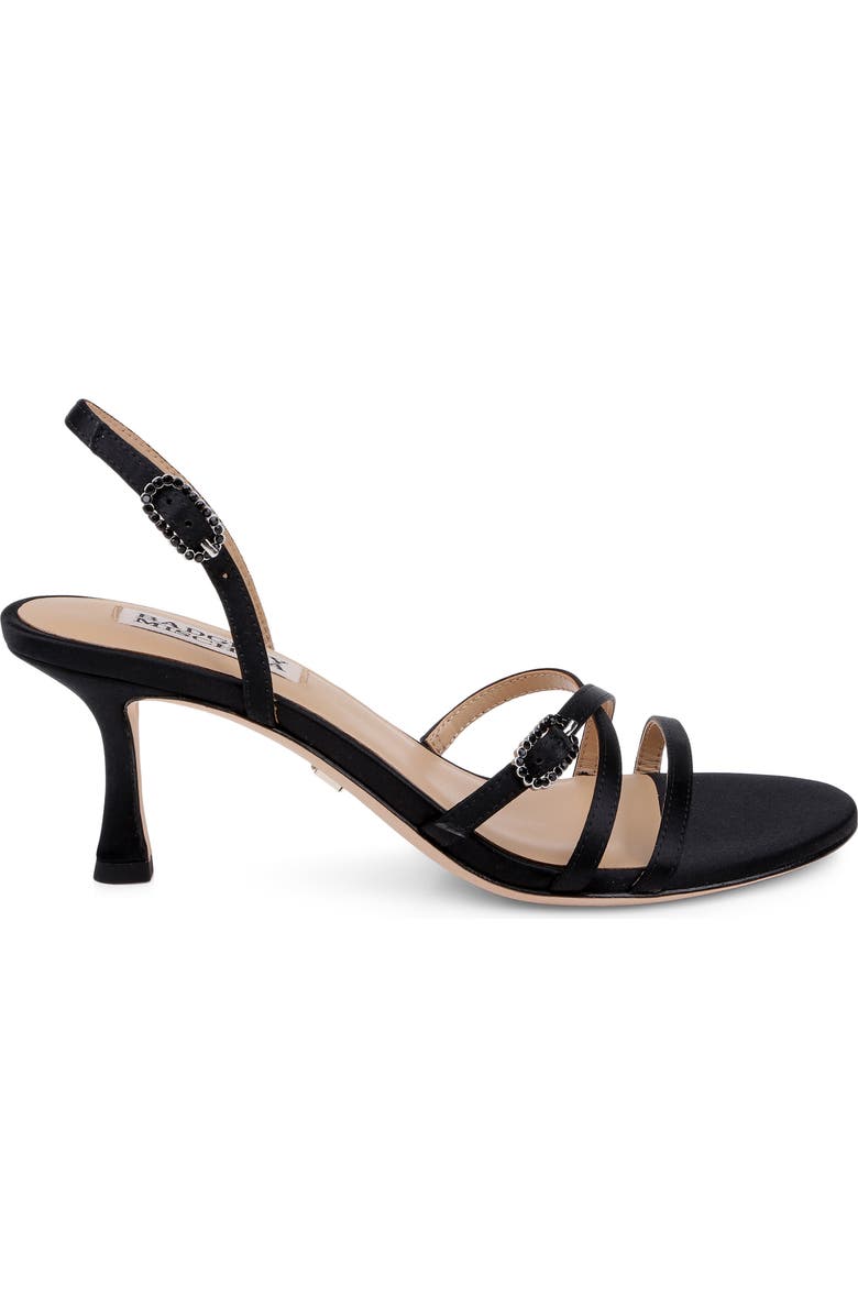 Badgley Mischka Collection Yukon Slingback Sandal, Alternate, color, Black Satin