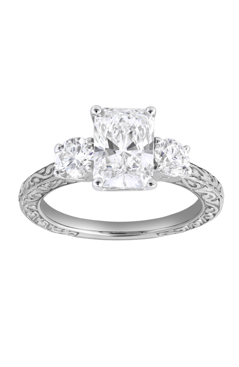 LuvMyJewelry Marilyn 14K Gold 2.65 Ct Radiant Lab Grown Diamond Engagement Ring, Main, color, 14K White Gold