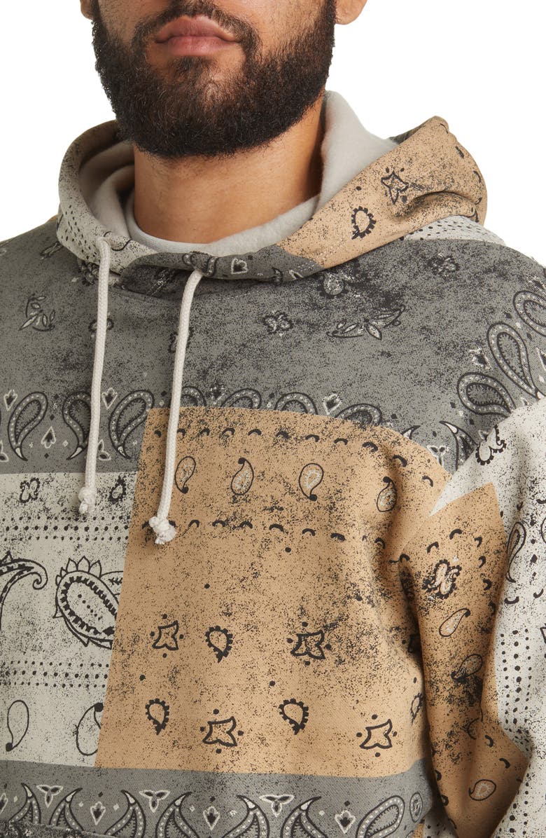 BP. Men's Oversize Bandana Print Fleece Hoodie, Alternate, color, 