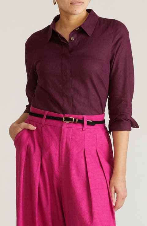 Elbe Long Sleeve Button-Up Shirt (Regular & Plus)