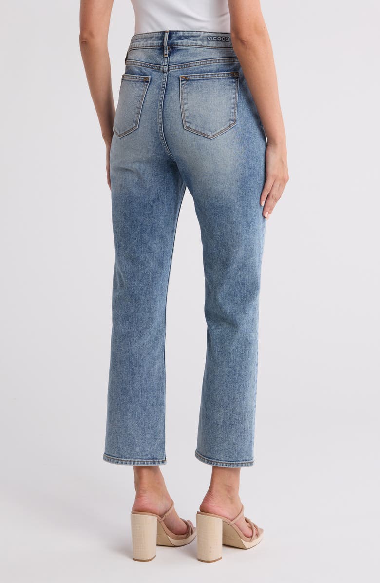 Vigoss High Waist Straight Leg Mom Jeans, Alternate, color, Medium Wash