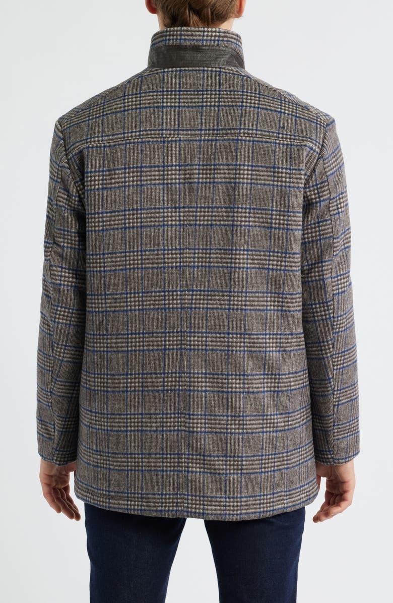 Johnston & Murphy Upton Bib Insert Wool Blend Car Coat, Alternate, color, Brown Plaid