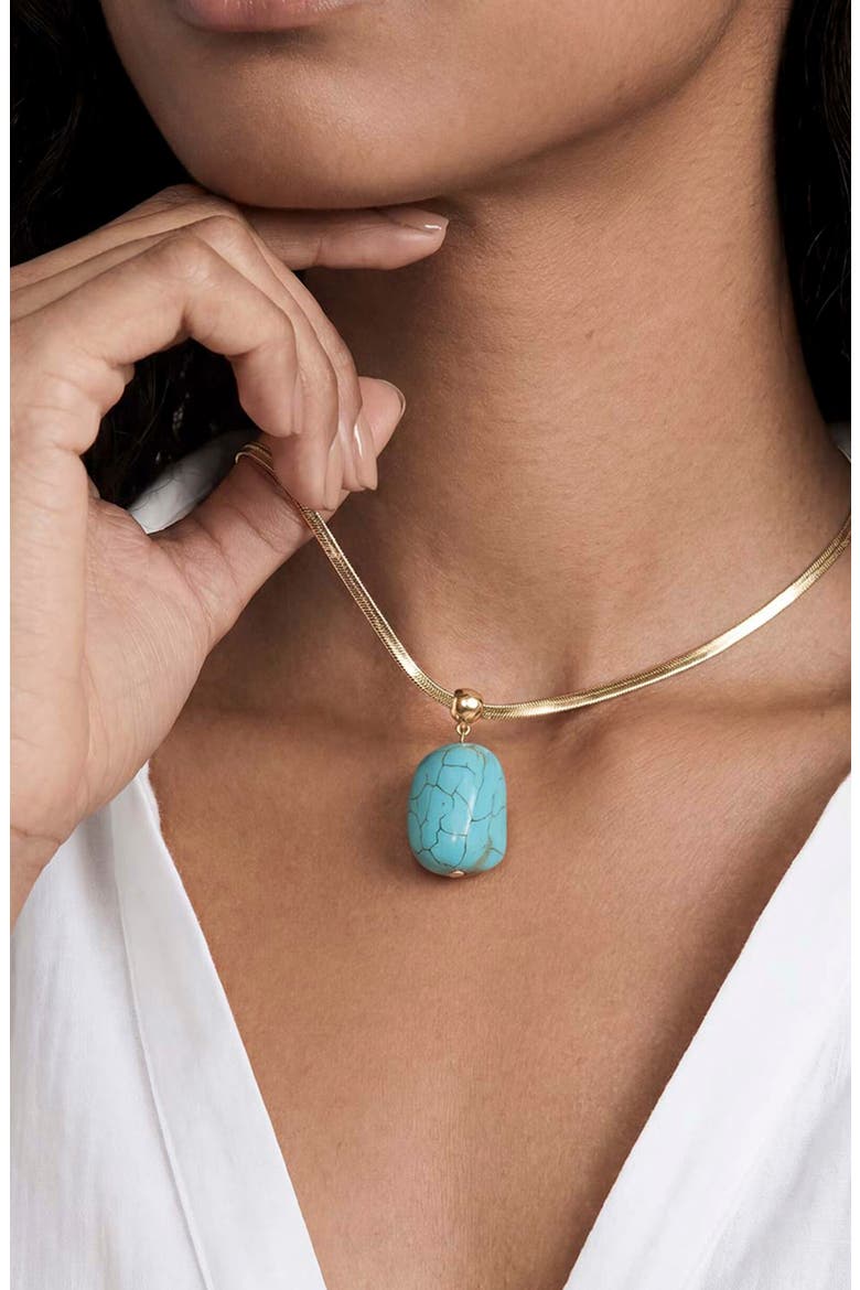 Cultured Baroque Pearl Pendant Necklace, Alternate, color, TURQUOISE