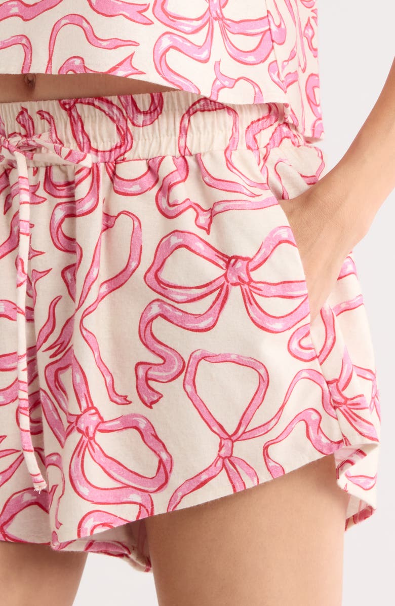 KILO BRAVA Print Cotton Short Pajamas, Alternate, color, Dancing Bows