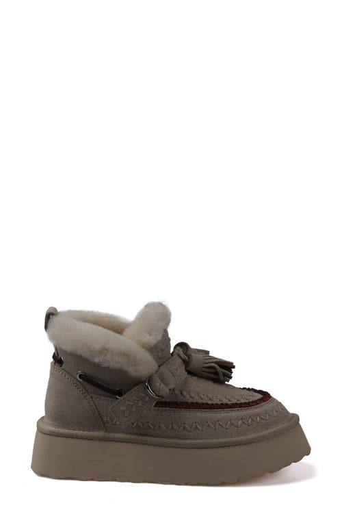 Zigi Faux Fur Tassel Bootie In Off White Suede