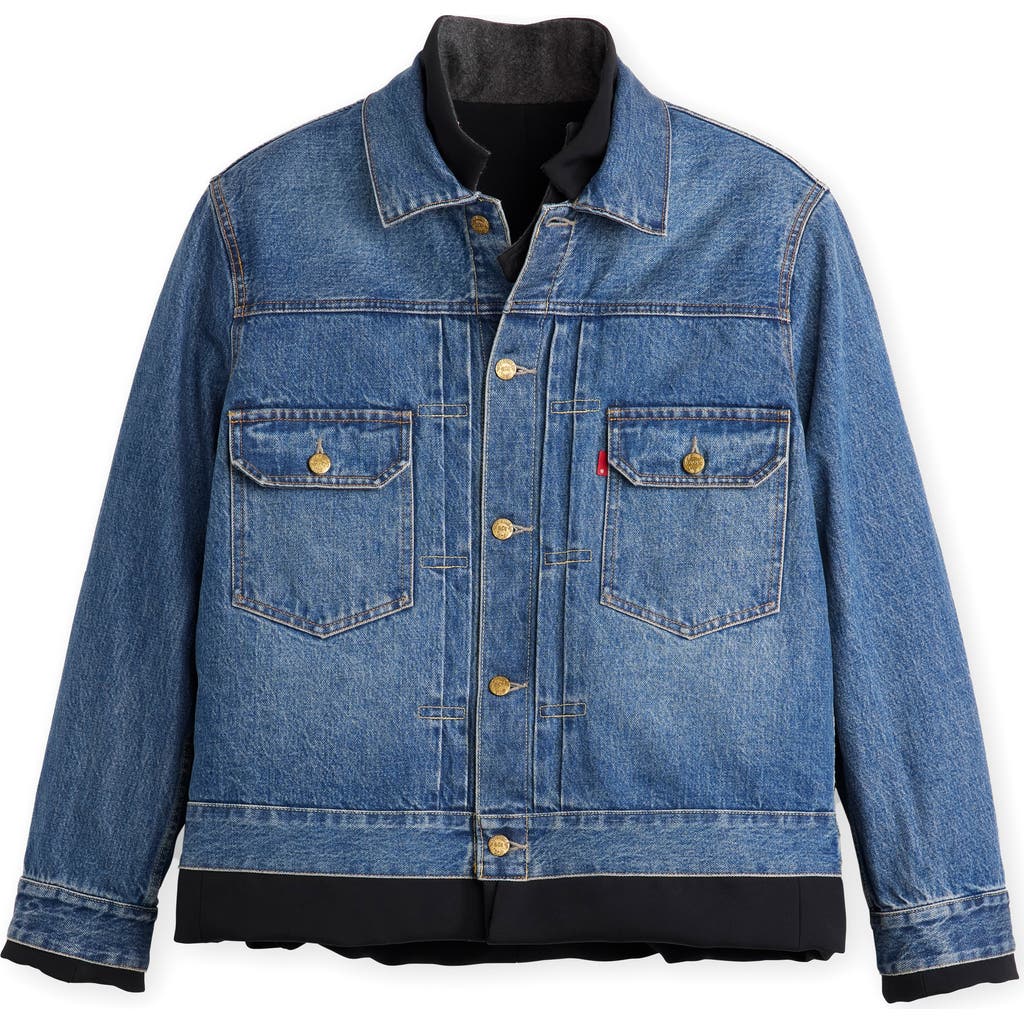 Sacai Gender Inclusive Levi's® Denim X Matelassé Twill Reversible Jacket In Blue
