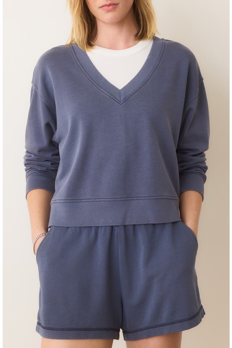 Cloud 9 V-Neck Sweatshirt, Main, color, FADE INDIGO