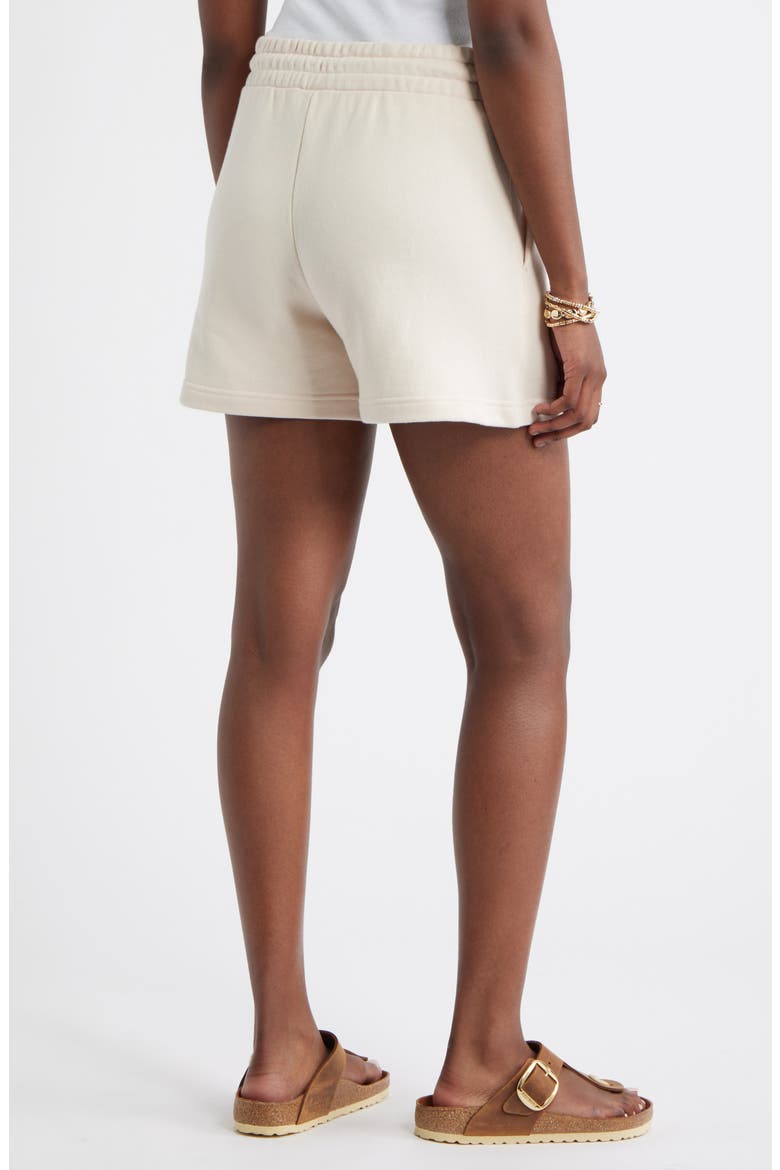 French Terry Drawstring Shorts, Alternate, color, BEIGE SHELL