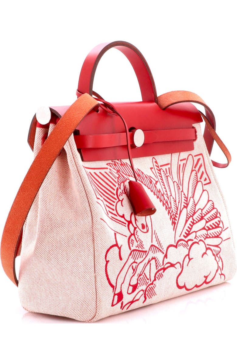Pre-Owned Hermes Herbag Zip Pegase Pop Toile and Leather 31, Alternate, color, Rouge Piment