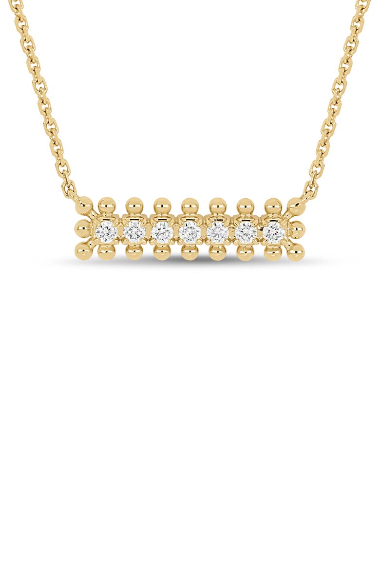 Florentine Diamond Bar Pendant Necklace, Alternate, color, 18K YELLOW GOLD