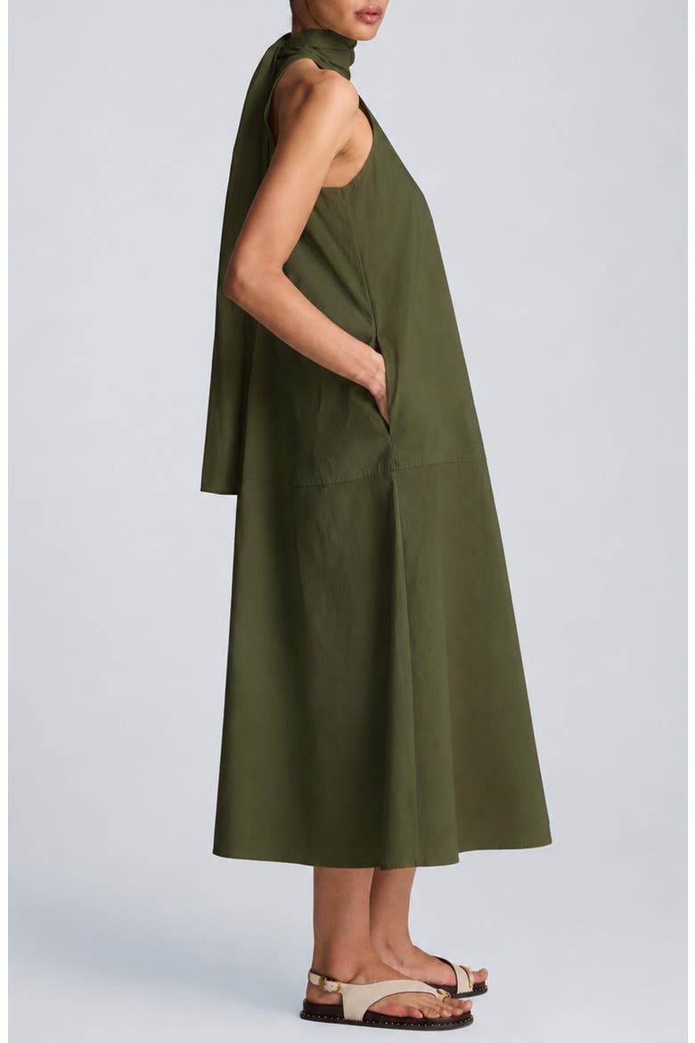 Sleeveless A-Line Dress, Alternate, color, BREEN