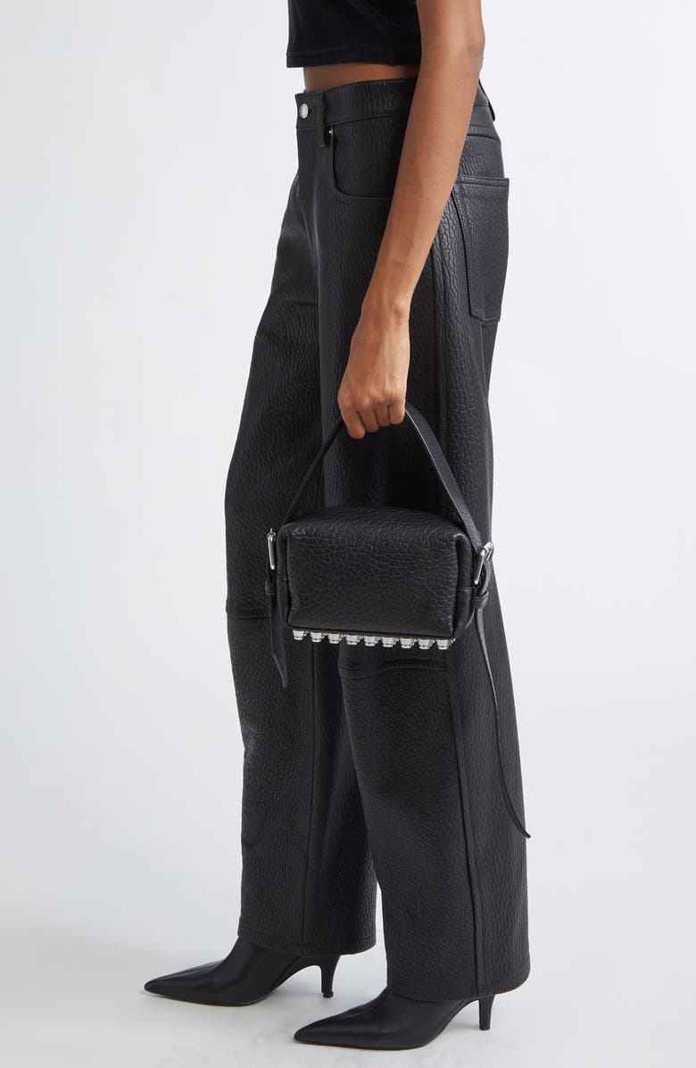 Alexander Wang Small Ricco Primal Lambskin Leather Crossbody Bag, Alternate, color, 001 Black